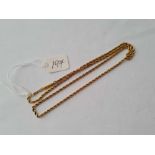 A 14ct gold rope twist necklace 6g