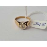 A single stone diamond ring 9ct size N - 3.1 gms