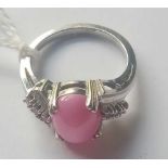 A good star sapphire ring 14ct gold size M1/2 - 4.9 gms