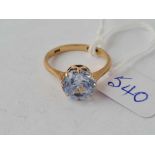 A blue stone ring 9ct size N - 2.6 gms