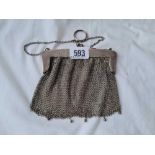 A mesh handbag 5 inches wide B'ham 1915 - 144 gms