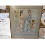 MOVIE RELATED a framed & glazed water colour by Julie Harris, costume designer for Billy Wilder’s