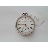 A gents silver pocket watch by Waltham with seconds dial