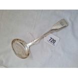 A Victorian sauce ladle with fiddle pattern, London 1852, by Script JW