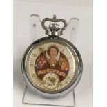 Rare vintage smiths queens coronation pocket watch c1953 (working )