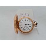 A LADIES 18CT GOLD FOB WATCH BY LONGINES WITH SECONDS SWEEP W/O