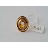 A large citrine set 9ct dress ring size L