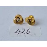 A pair of 9ct knot earrings 1.5g