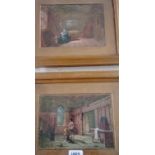 Victorian school figures in a wooden gallery ( 5 x 7 ) A pair