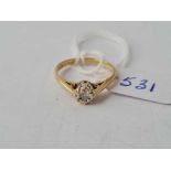 A solitaire diamond ring 9ct gold, size K, 1.6g