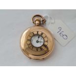 A gents rolled gold half hunter pocket watch by Limit with seconds dial