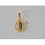 A fancy Tourmaline 9ct pendant 3g inc