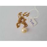 A pearl pendant necklace 9ct - 2.5