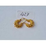 A pair of 9ct Creole style earrings 1.2g