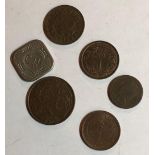Six foreign coins