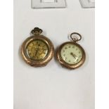 Antique ladies 9ct gold pocket watches x2 scrap gold