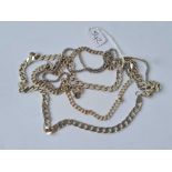 Three silver neck chains - 43 gms