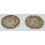 1910 and 1911 sixpences
