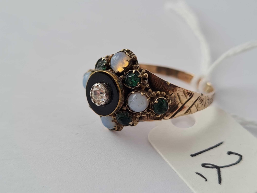 Another antique Victorian stone set dome shaped ring mounted in gold size O - Image 2 of 2