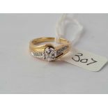 A stylish diamond set ring in 9ct gold size M 2.7g inc