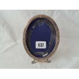 A oval easel shaped photo frame 6 inches high stamped Birks sterling