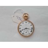 A gents rolled gold pocket watch by Pinnacle with seconds dial w/o