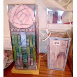 Two leaded glass vases