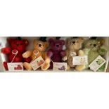 FiveSteiff teddy bear fruities, larger Steiff bears