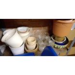 China bowls, glass vases etc