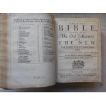 BIBLE Holy Bible containing the Old Testament and the New 1712, Newcomb & Hills, London, 4to NT ends