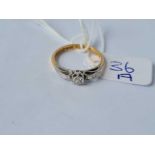 A diamond solitaire ring 18ct gold and platinum size L - 2.3 gms
