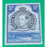 KUT SG141a (1941). 30c,scarce p 14. Mint. Cat £160