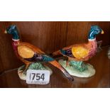 Two Beswick pheasants (unmarked) 2.5" high