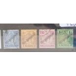 MALTA SG107-10 (1922). 4 fine used copies, mult CA Wmk. Cat £153