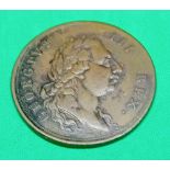 George III visit to Plymouth August 1789 copper 25 mm. By J. Davies. BHM 319