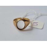 A signet ring mount 9ct size T - 3.3 gms