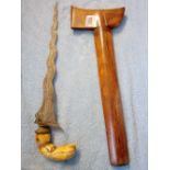 Another Eastern dagger with bone handle wavey blade and wood sheath 15 inches long