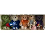 Bottom shelf of Steiff bears (6)