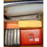 Large box of coin albums and boxes