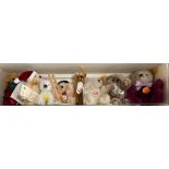 Eight small Steiff teddies, Reindeer etc (top shelf)