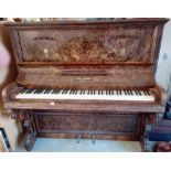 Simulated walnut case upright grandpiano by Justin Brown, London - sold in 1917 for £71.00