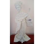 A past times white figure of Japanese lady