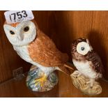 Two Beswick owls