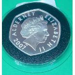 Alderney proof silver £5 coin 2007