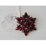 19thc garnet star brooch