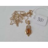 9ct citrine pendant necklace 2g inc