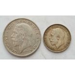 1911 shilling and 1929 half-crown better grade