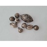 Bag of chinese white metal beads/balls