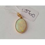 A opal pendant 18ct gold - 3 gms