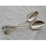 A pair of early George III table spoons, London 1762